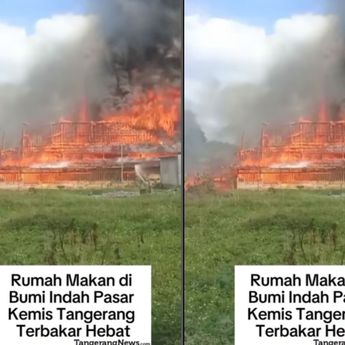 Kebakaran Hebat Hantam Rumah Makan di Bumi Indah Pasar Kemis Pagi Ini