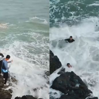 Detik-detik Tragis 2 Pemancing Tergulung Ombak di Pantai Selatan Sukabumi