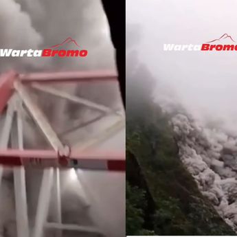 VIDEO: Ngerinya Erupsi Gunung Semeru Sampai Hantam Jembatan