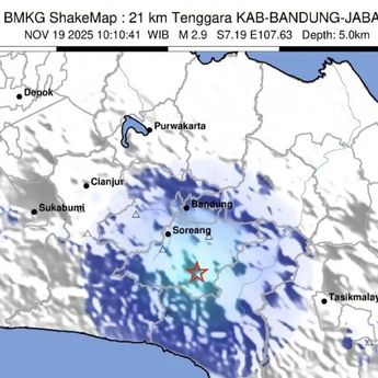 Gempa Dangkal M2,9 Guncang Kabupaten Bandung Pagi Ini