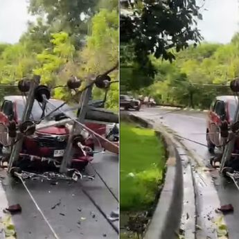 10 Tiang Listrik Ambruk di Makassar, Jalan Metro Tanjung Bunga Macet Parah