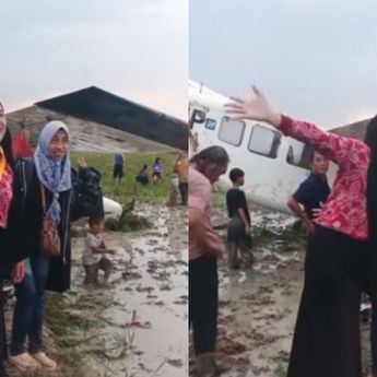 Lokasi Pesawat Jatuh di Persawahan Karawang Malah Jadi Tempat Berfoto Ria
