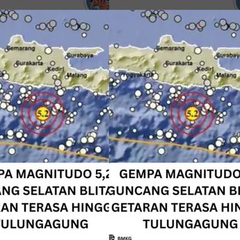 Gempa Bumi Berkekuatan M 5,2 Hantam Blitar