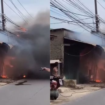 Warung Madura di Tarumajaya Ludes Terbakar, Asap Tebal Membumbung Tinggi