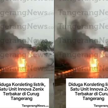 Mobil Toyota Innova Zenix Terbakar Hebat di Gatsu
