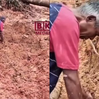 Ayah di Tapanuli Utara Terus Gali Tanah Panggil Putrinya yang Hilang Terkubur