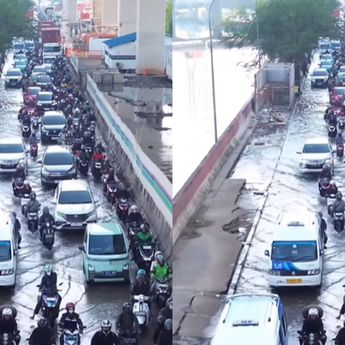 Banjir Rob di Depan JIS Picu Kemacetan Panjang di Tanjung Priok