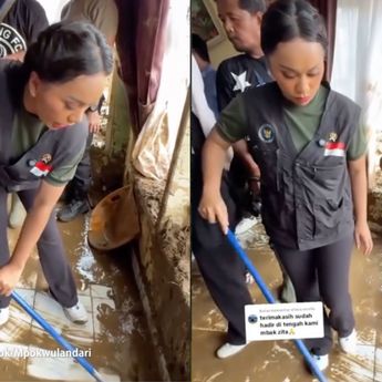 Zita Anjani Kembali Jadi Sorotan, Cara Ngepel Lumpur Banjir Bandang Picu Perdebatan