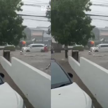 Malang Dihantam Banjir Sore Ini