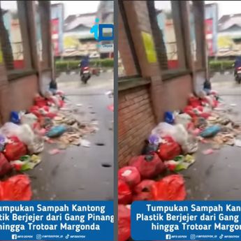 VIDEO: Penampakan Sampah Menumpuk di Pinggir Jalan Margonda Depok