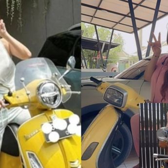 Aura Kasih Ajak Lisa Mariana Motoran Bareng Naik Vespa
