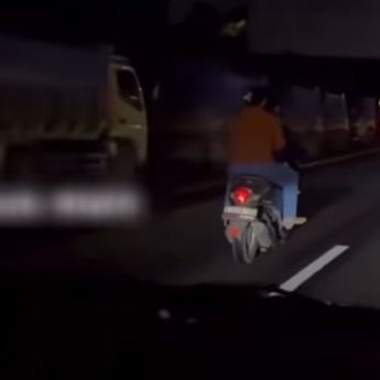Heboh Pemotor Masuk Tol Jakarta-Merak Jumat Dini Hari, Bonceng Wanita