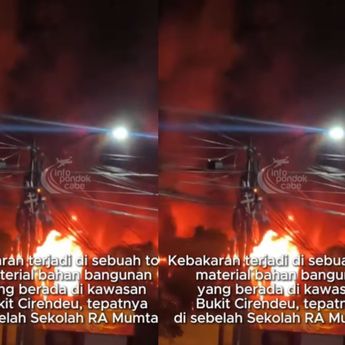 Toko Material Terbakar Hebat di Cirendeu