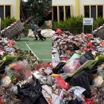 TPS Liar Ditutup, Puluhan Gerobak Sampah Dibuang ke Kantor Kelurahan Kebalen Bekasi