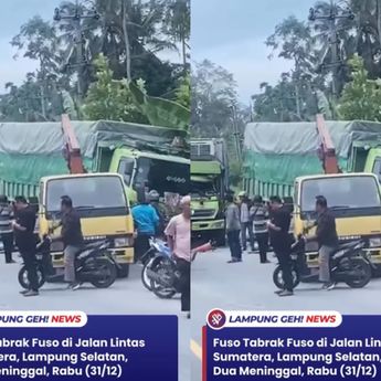 Truk Fuso Saling Hantam, Dua Orang Tewas Mengenaskan