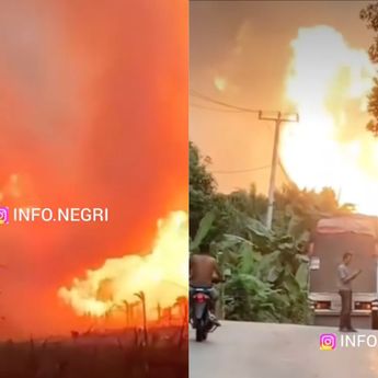 Pipa Gas Meledak di Batu Ampar Riau, Jalur Jambi&ndash;Riau Lumpuh Akibat Kobaran Api