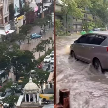 Hujan Deras Sejak Dini Hari, PIK 1 Depan Mal PIK Avenue Terendam Banjir