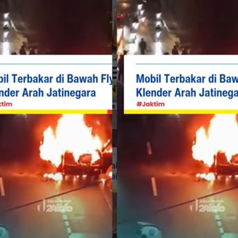 Mobil Ludes Terbakar di bawah Fly Over Klender