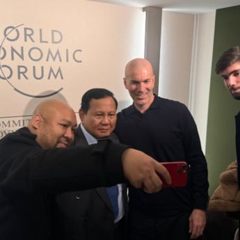 Prabowo Selfie Bareng Zinedine Zidane di Davos saat WEF 2026