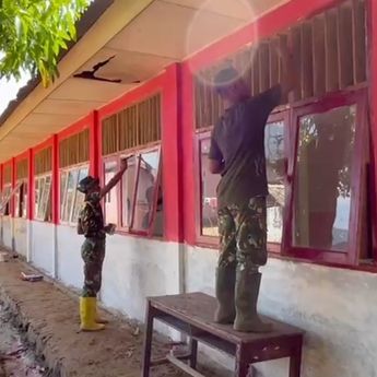 Sekolah dan Tempat Ibadah di Sumut Berangsur Dibersihkan TNI, Sebagian Besar Sudah Rampung