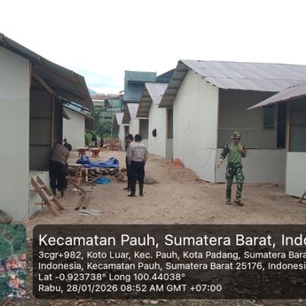 Masuk Tahap Pemulihan, Pembangunan Huntara di Sumbar Terus Dilanjutkan