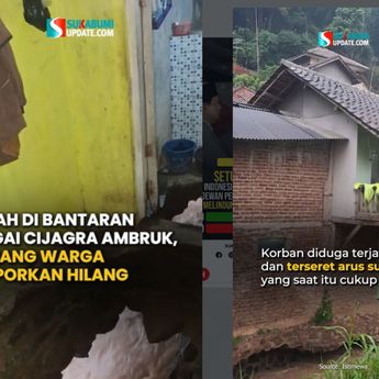 1 Warga Hilang Terseret Sungai Usai Rumahnya Ambruk