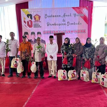 HUT Gerindra: DPP Bagikan Sembako, Bibit Pohon hingga Santunan Anak Yatim