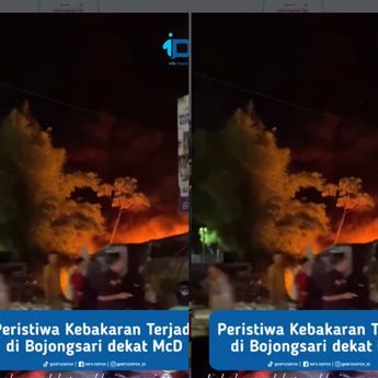 VIDEO: Bangunan Terbakar di Kawasan Bojongsari Depok Malam Ini