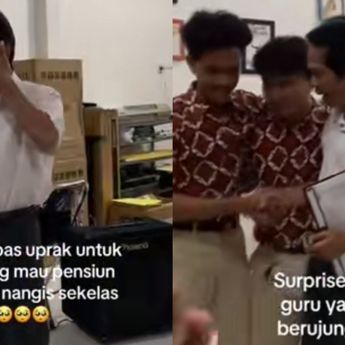 Momen Haru, Guru SMAN 1 Sleman Dapat Kejutan Pensiun dari Siswa