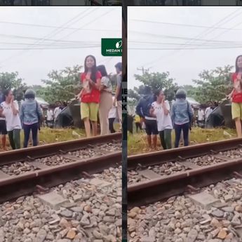 Minibus Dihantam Kereta Api Sampai Hancur, 2 Orang Tewas di Asahan