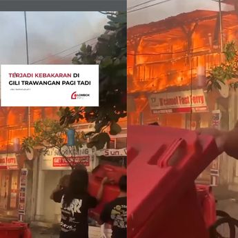 VIDEO: Puluhan Ruko Ludes Terbakar di Gili Trawangan