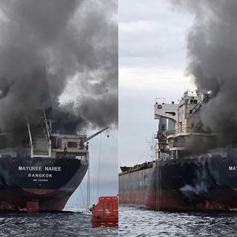 Kapal Kargo Thailand Diserang Rudal Iran di Selat Hormuz, Asap Hitam Membumbung Tinggi
