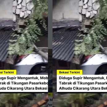 VIDEO: Sopir Mengantuk, Mobil Hantam Rumah Warga di Cikarang