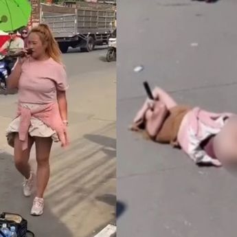 Makin Ekstrem, Pinkan Mambo Ngamen Sambil Rebahan di Jalanan