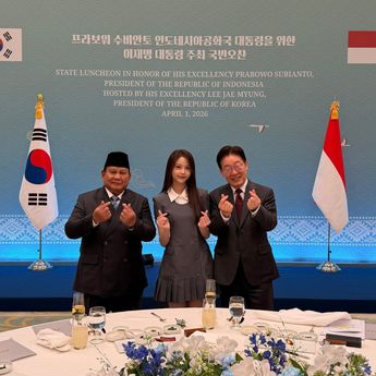 Momen Prabowo Bertemu Carmen Hearts2Hearts, Kompak Lakukan Simbol Jari Hati