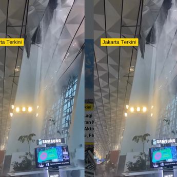 VIDEO: Detik-detik Plafon Bandara Terminal 3 Bocor