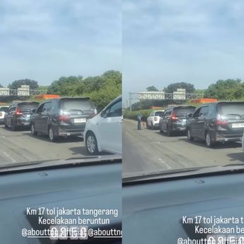 Tabrakan Beruntun di Tol Jakarta - Tangerang Km 17, Mobil Ringsek