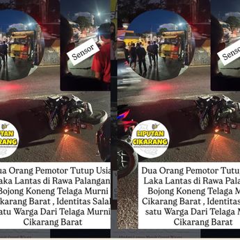 Dua Pemotor Tewas Mengenaskan Usai Kecelakaan di Cikarang
