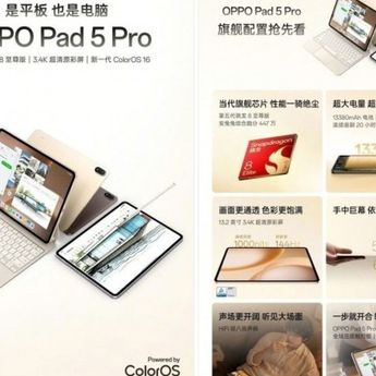 Oppo Bocorkan Spesifikasi Lengkap Pad 5 Pro dan Pad Mini, Tablet Tipis hingga Layar 144Hz