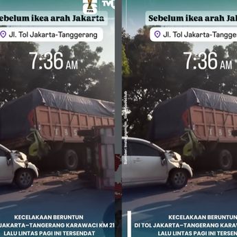 VIDEO: Tabrakan Beruntun di  Tol Jakarta&ndash;Tangerang Pagi Ini
