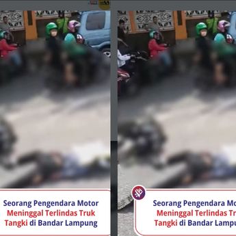 Pemotor Tewas Terlindas Truk di Bandar Lampung Pagi Ini