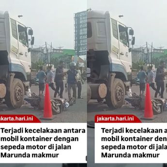 Pemotor Tewas Terlindas Truk di Marunda
