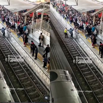 VIDEO: Dua Calon Penumpang Jatuh ke Lintasan Rel Stasiun Manggarai