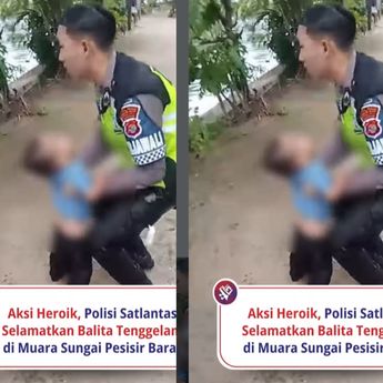 VIDEO: Polisi Selamatkan Nyawa Bocah Tenggelam di Sungai