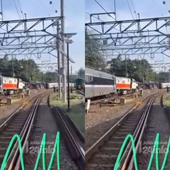 VIDEO: KA Jaka Tingkir 255B dan KA Serayu Anjlok di Pasar Senen