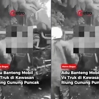 Pick Up Hantam Truk di Jalur Puncak, Sopir Meregang Nyawa