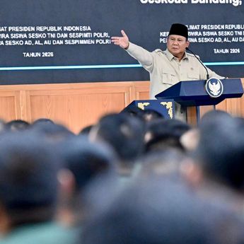 Prabowo Sampaikan Taklimat kepada Seribu Perwira Siswa TNI dan Polri