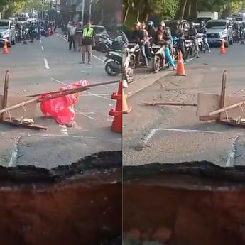 Dinas SDA DKI Tangani Saluran Jalan Amblas di Lenteng Agung Jaksel
