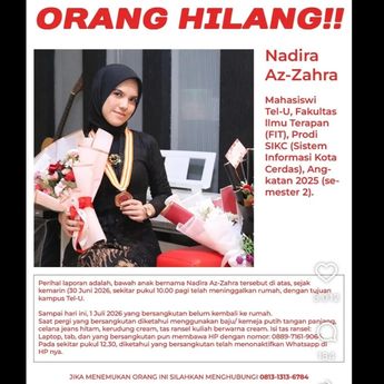 Mahasiswi Telkom University Mendadak Hilang Usai Naik Ojol