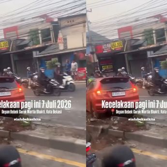 VIDEO: Honda Jazz Alami Kecelakaan di Bekasi Sampai Ringsek